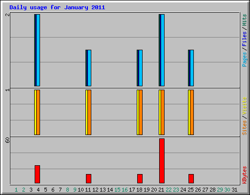 Daily usage for January 2011