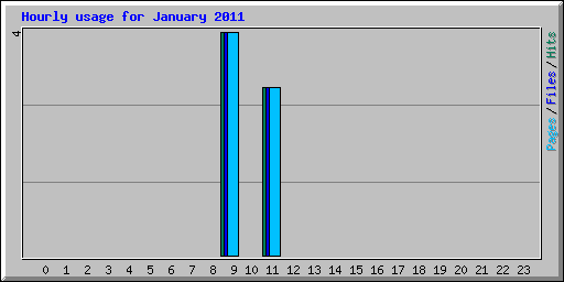 Hourly usage for January 2011