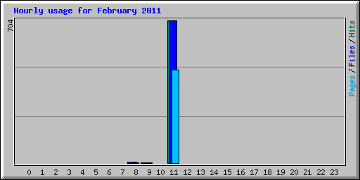 Hourly usage for February 2011