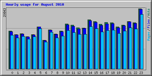 Hourly usage for August 2010